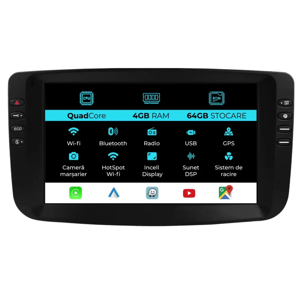 Navigatore Dedicato 9 Pollici Quadcore Android Auto Carplay per Fiat Linea