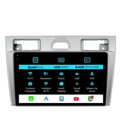 Navigatore Dedicato 9 Pollici Quadcore Android Auto Carplay per Ford Fiesta