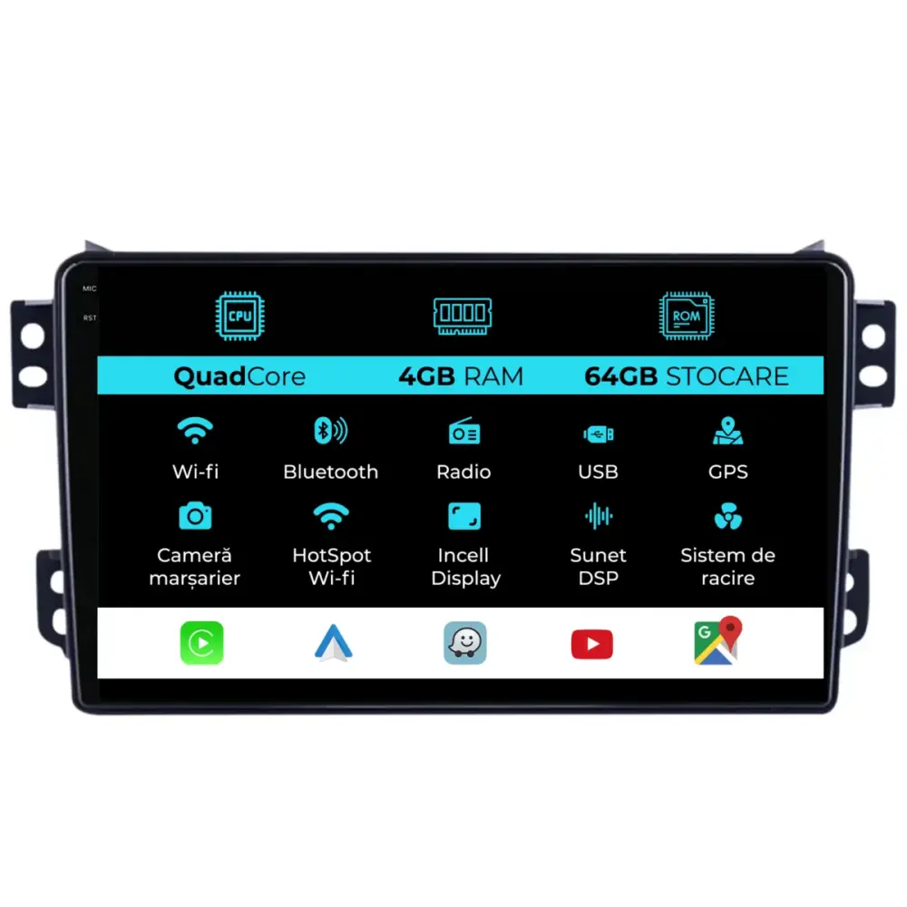 Navigatore Dedicato 9 Pollici Quadcore Android Auto Carplay per Opel Agila