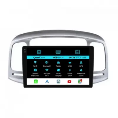 Navigatore Dedicato 9 Pollici Quadcore Android Auto per Hyundai Accent 2005-2012