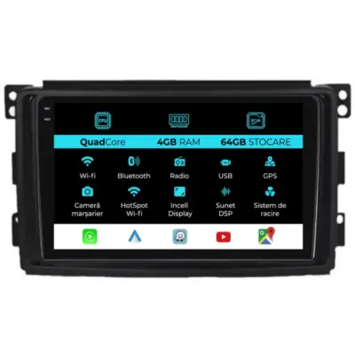 Navigatore Dedicato 9 Pollici Quadcore Android Auto Smart Forfour 2005-2010