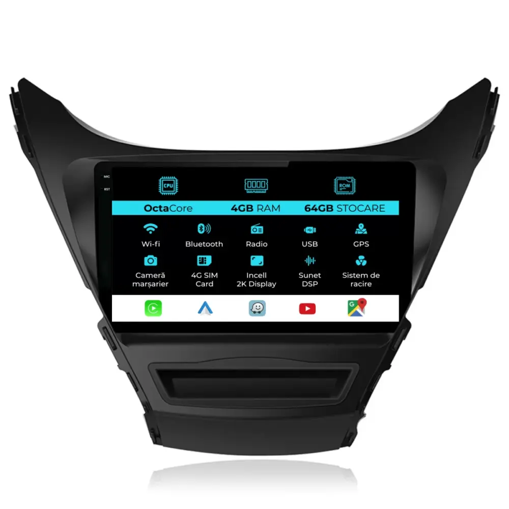 Navigatore Dedicato Android Auto Carplay 4gb 64gb per Hyundai Elantra 2006-2011