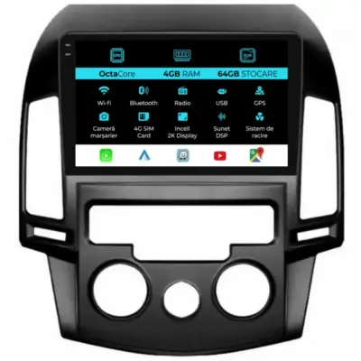 Navigatore Dedicato Android Auto Carplay 4gb 64gb per Hyundai I30 2007-2012