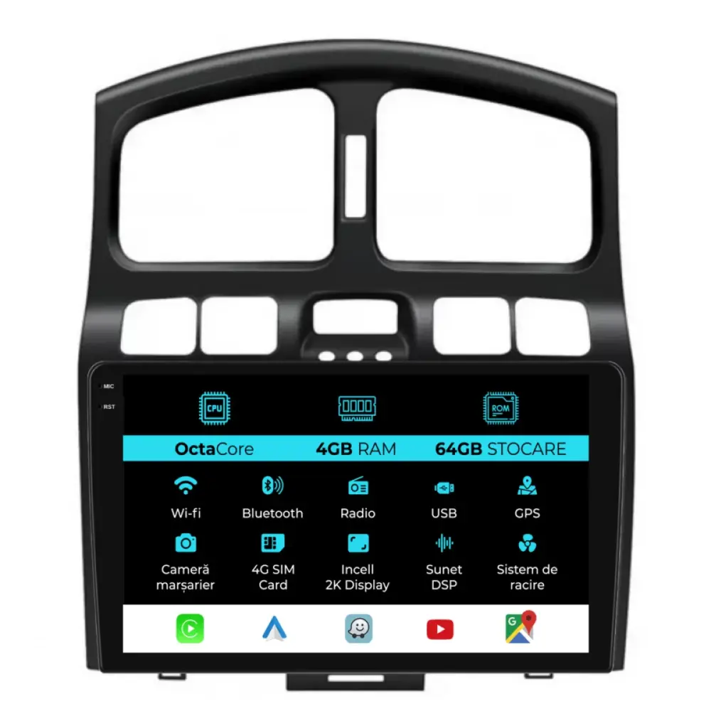 Navigatore Dedicato Android Auto Carplay 4gb 64gb per Hyundai Santa Fe 2000-2006