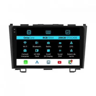 Navigatore Dedicato Android Auto Carplay 8gb 256gb per Honda Cr-v 2001-2006