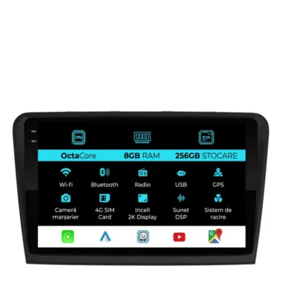 Navigatore Dedicato Android Auto Carplay 8gb 256gb per Skoda Superb 2 2008-2015