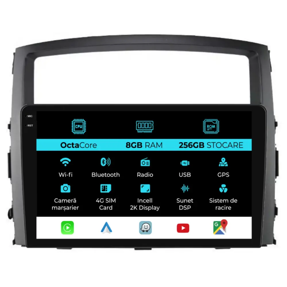 Navigatore Dedicato Android Auto Carplay 8gb Ram 256gb Mitsubishi Pajero