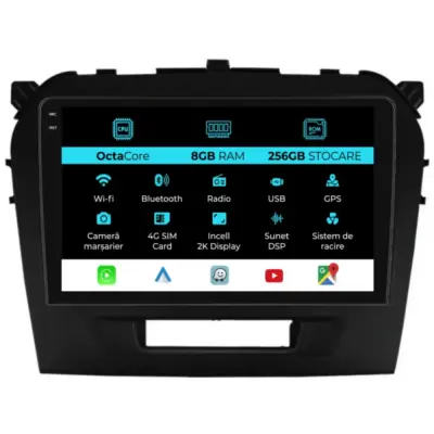 Navigatore Dedicato Android Auto Carplay 8gb Ram 256gb Suzuki Vitara 2014-2019