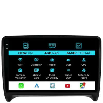 Navigatore Dedicato Android Auto Carplay per Audi Tt 2006-2014 2K 4gb 64gb
