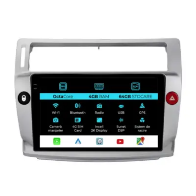 Navigatore Dedicato Android Auto Carplay per Citroën C4 2004-2012