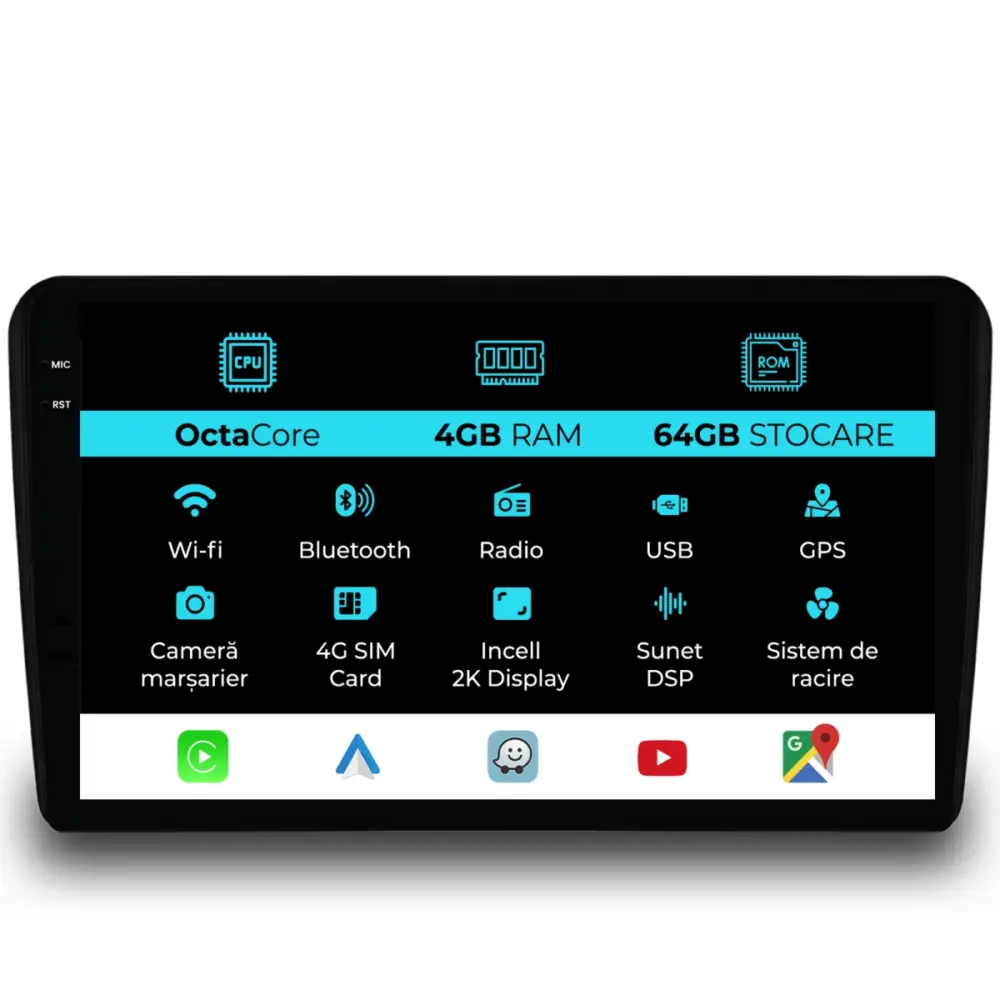 Navigatore Dedicato Android Auto Carplay per Fiat 500 2015-2020
