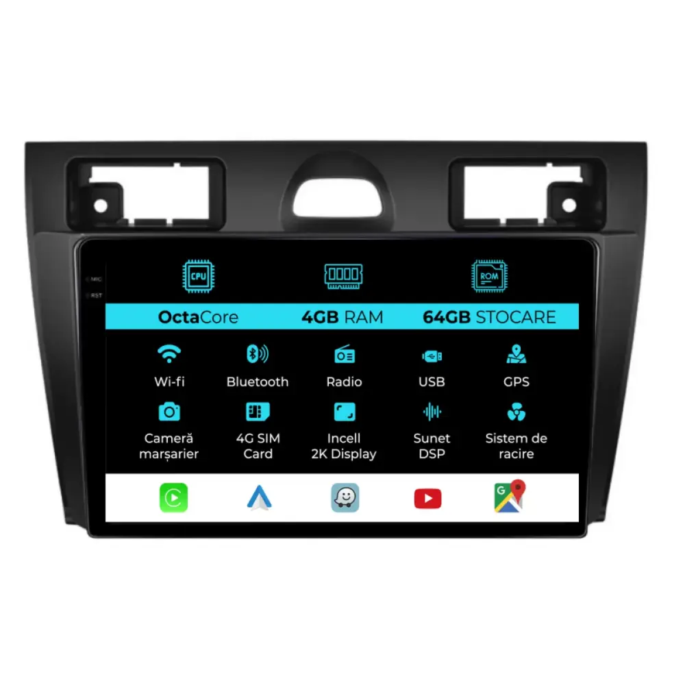 Navigatore Dedicato Android Auto Carplay per Ford Fiesta 2004-2009