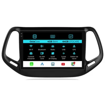 Navigatore Dedicato Android Auto Carplay per Jeep Compass 2010-2016