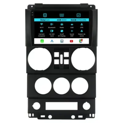 Navigatore Dedicato Android Auto Carplay per Jeep Wrangler Rubicon 2008-2010