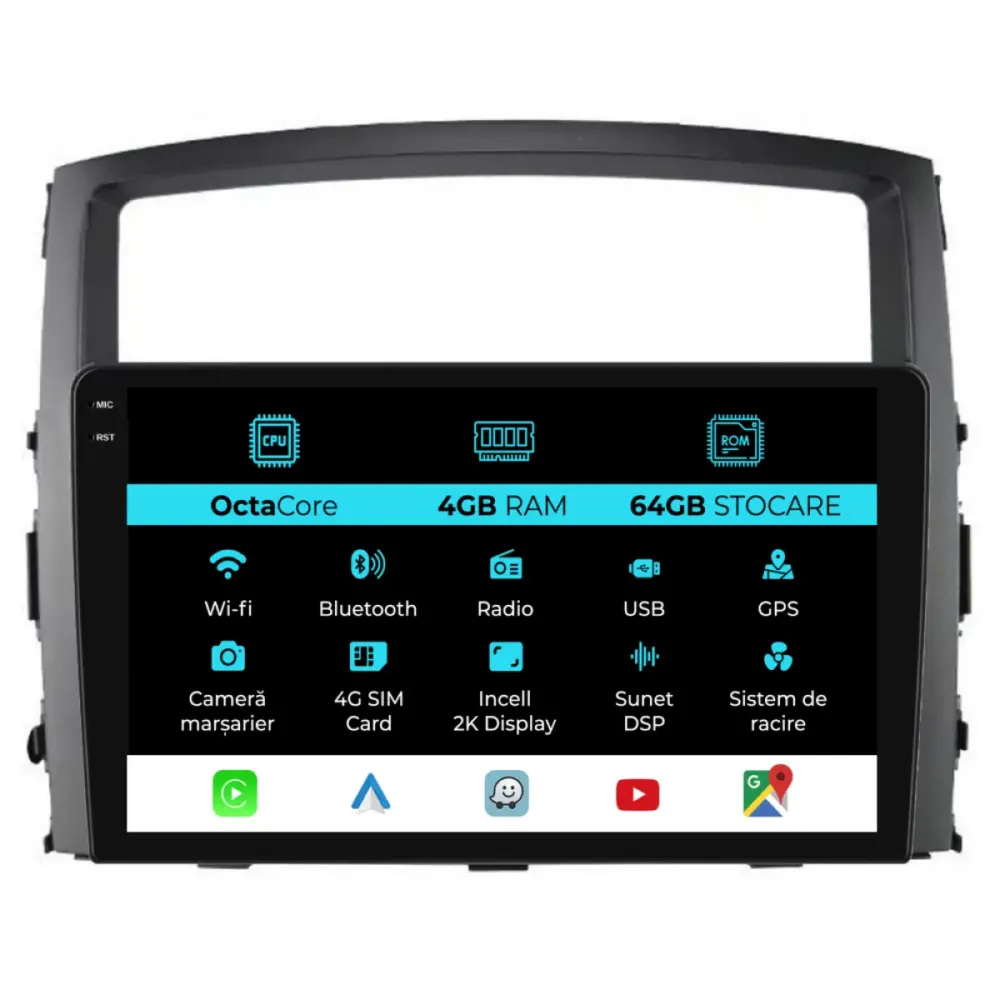 Navigatore Dedicato Android Auto Carplay per Mitsubishi Pajero 2006-2014