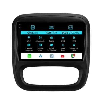 Navigatore Dedicato Android Auto Carplay per Opel Vivaro 2006-2014 2K