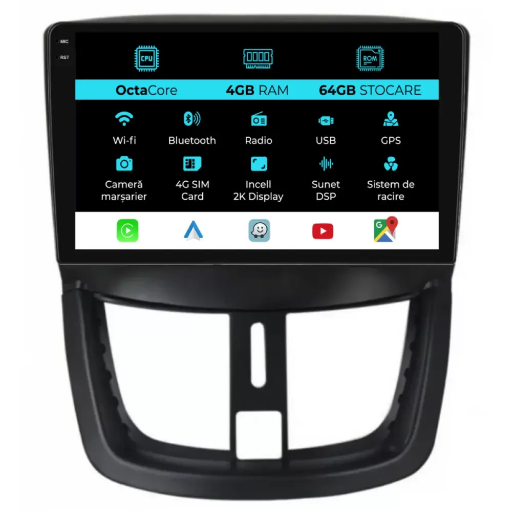 Navigatore Dedicato Android Auto Carplay per Peugeot 207 2006-2015