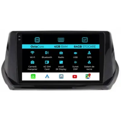 Navigatore Dedicato Android Auto Carplay per Peugeot 208 2019-2024