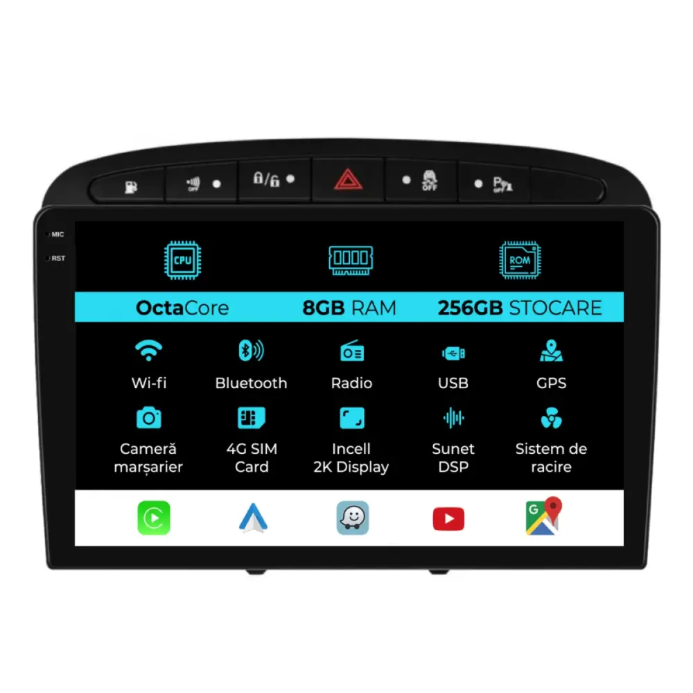 Navigatore Dedicato Android Auto Carplay per Peugeot 408 2008-2013