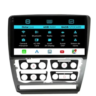Navigatore Dedicato Android Auto Carplay per Skoda Octavia 2 2004-2013 2K