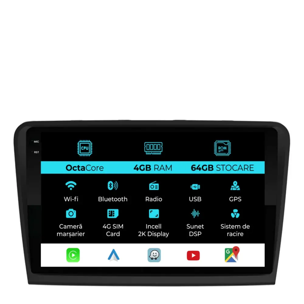 Navigatore Dedicato Android Auto Carplay per Skoda Superb 2 2008-2015