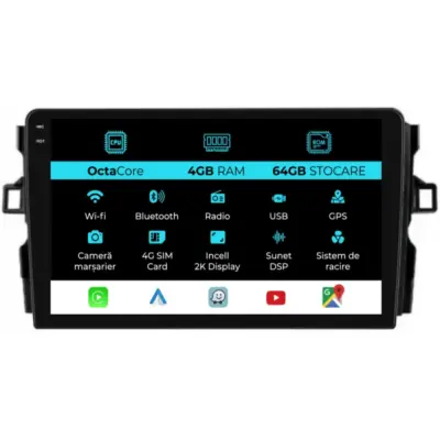 Navigatore Dedicato Android Auto Carplay per Toyota Auris 2006-2012