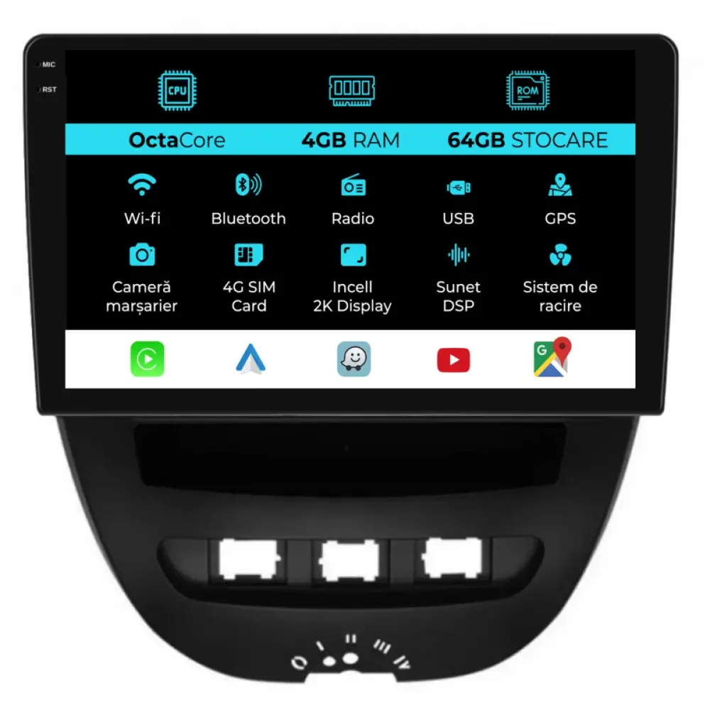 Navigatore Dedicato Android Auto Carplay per Toyota Aygo 2005-2014