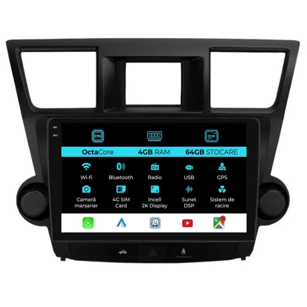 Navigatore Dedicato Android Auto Carplay per Toyota Highlander 2008-2014