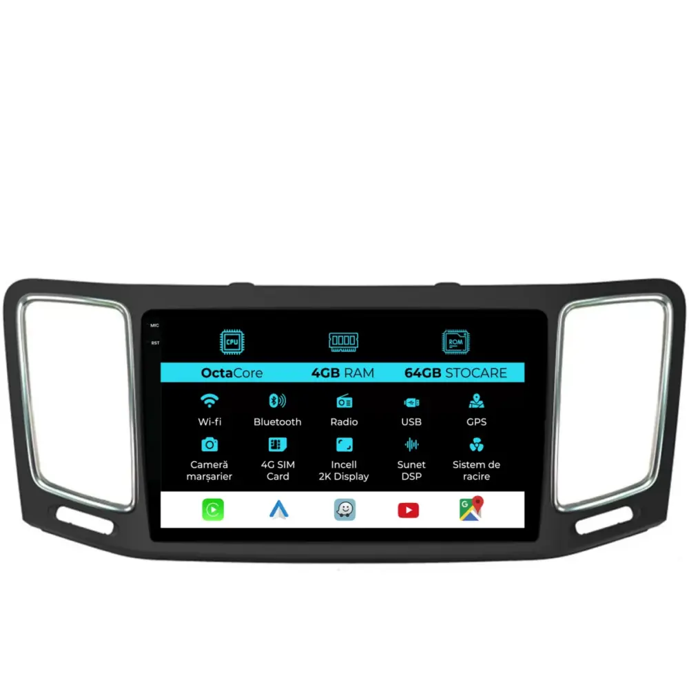 Navigatore Dedicato Android Auto Carplay per Volkswagen Sharan 2010-2014 2K
