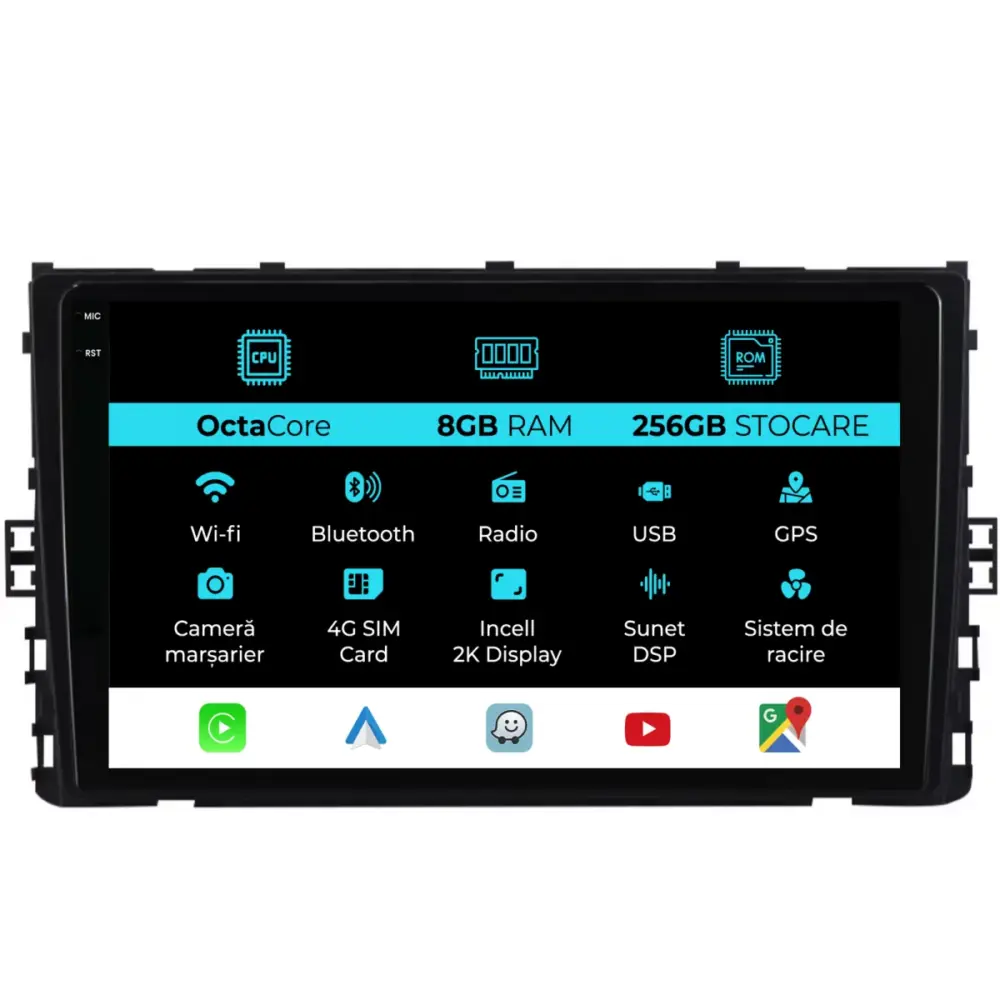 Navigatore Dedicato Android Auto Carplay per Volkswagen T-roc 2017-2025