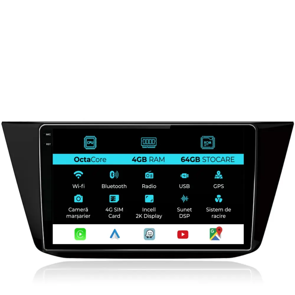 Navigatore Dedicato Android Auto Carplay per Volkswagen Tiguan 2016-2023 2K