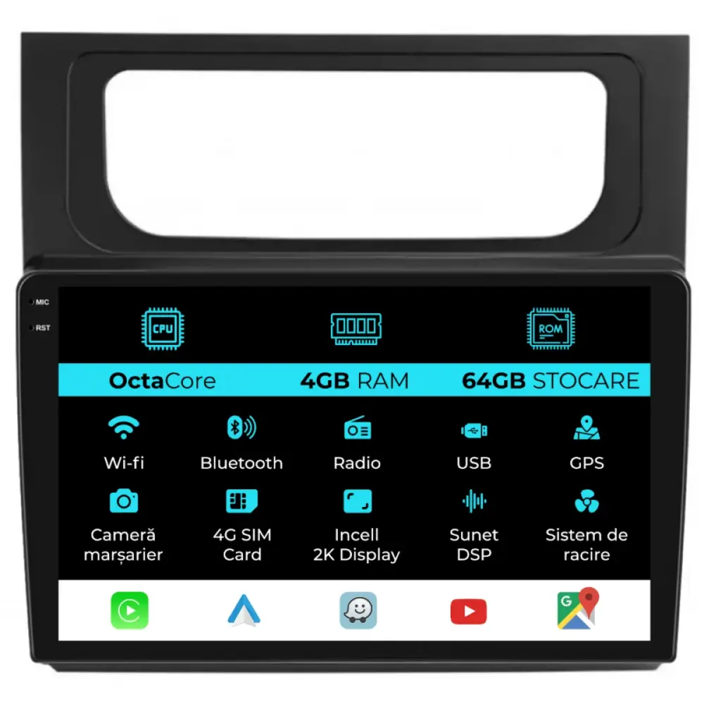 Navigatore Dedicato Android Auto Carplay per Volkswagen Touran 2003-2014 2K
