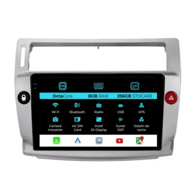 Navigatore Dedicato con Android Auto e Carplay per Citroën C4 2004-2012