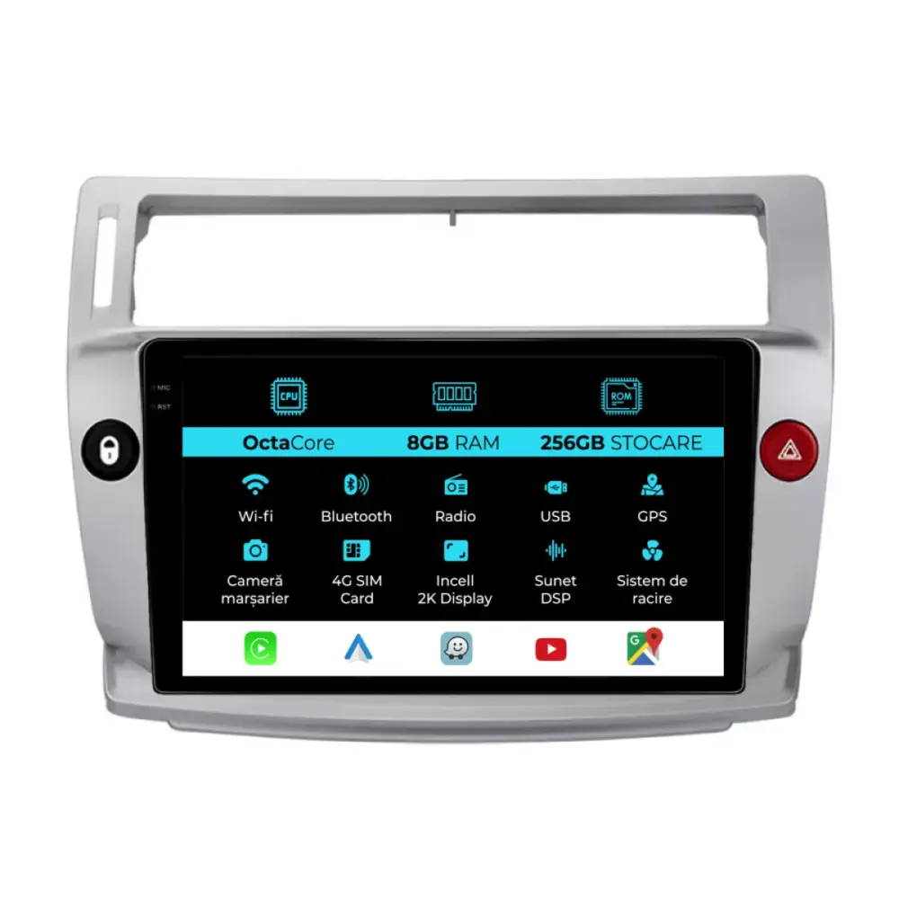 Navigatore Dedicato con Android Auto e Carplay per Citroën C4 2004-2012