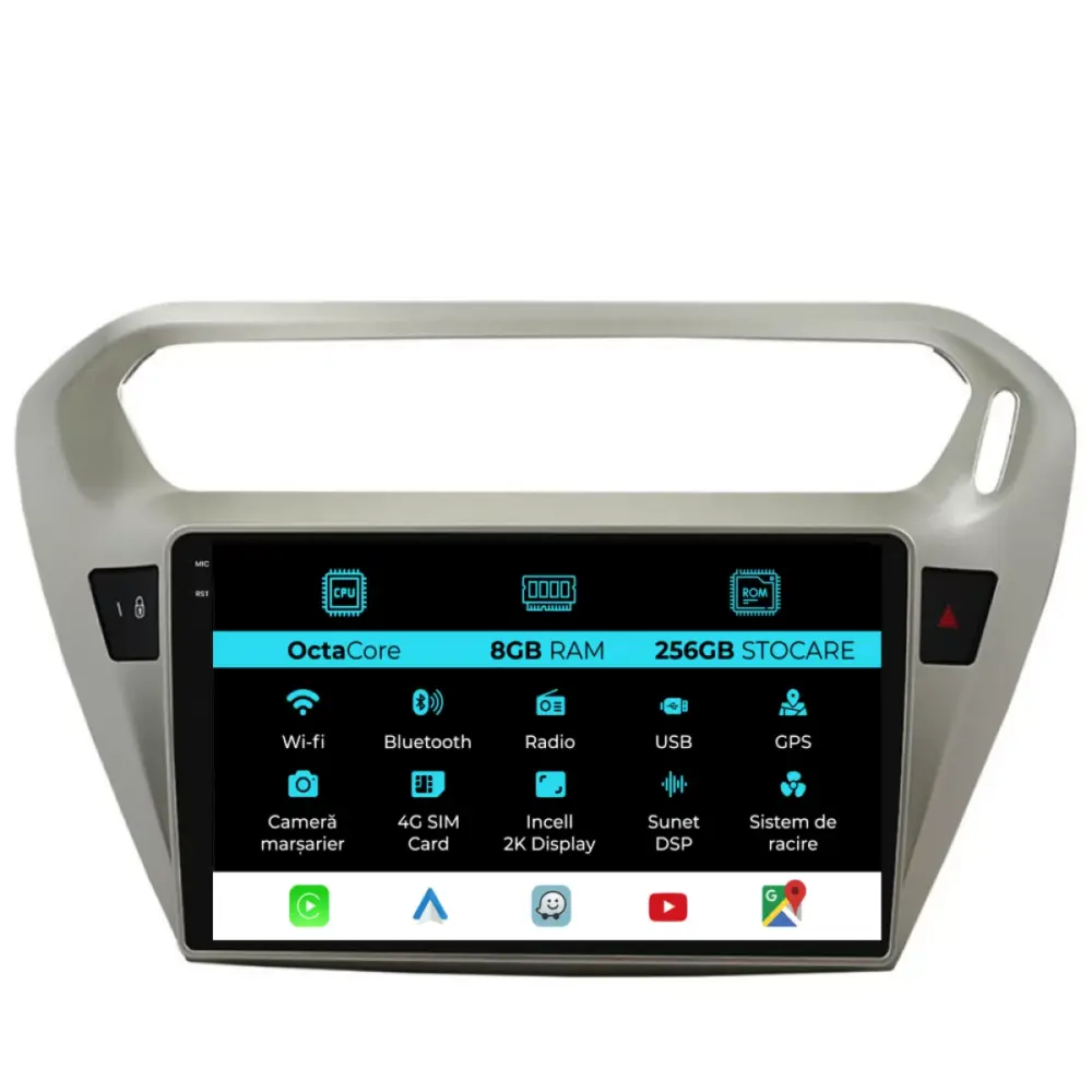 Navigatore Dedicato con Android Auto e Carplay per Peugeot 301 2013-2018