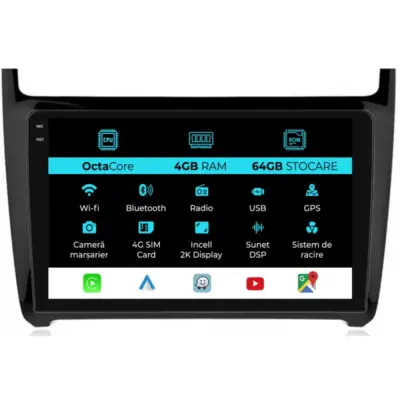 Navigatore Dedicato con Android Auto e Carplay per Volkswagen Polo 2004-2011 2K