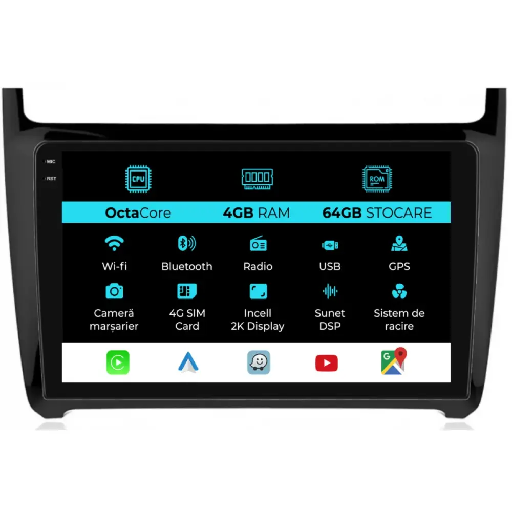 Navigatore Dedicato con Android Auto e Carplay per Volkswagen Polo 2004-2011 2K