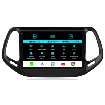 Navigatore Dedicato Quadcore 10 Pollici Android Auto Jeep Compass 2010-2016