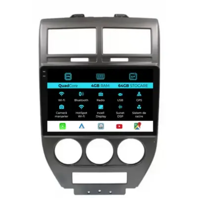 Navigatore Dedicato Quadcore 9 Pollici 4gb Ram 64gb Jeep Compass 2006-2010