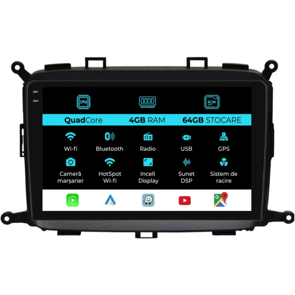 Navigatore Dedicato Quadcore 9 Pollici Android Auto Carplay per Kia Carens