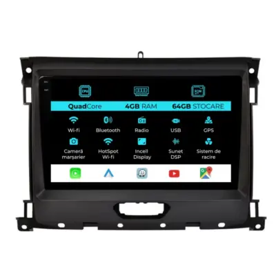 Navigatore Dedicato Quadcore 9 Pollici Android Auto Ford Ranger 2011-2015