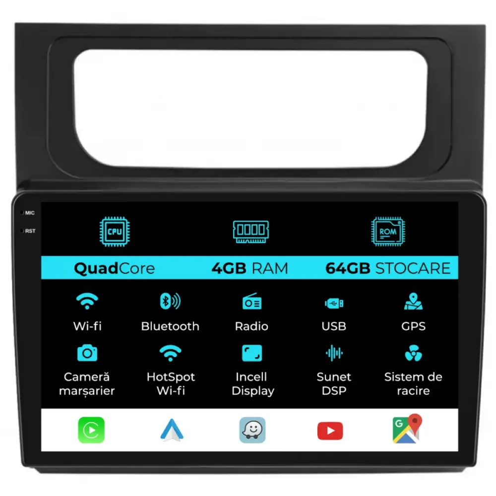 Navigatore Dedicato Touch 10 Pollici Quadcore Android Auto Carplay