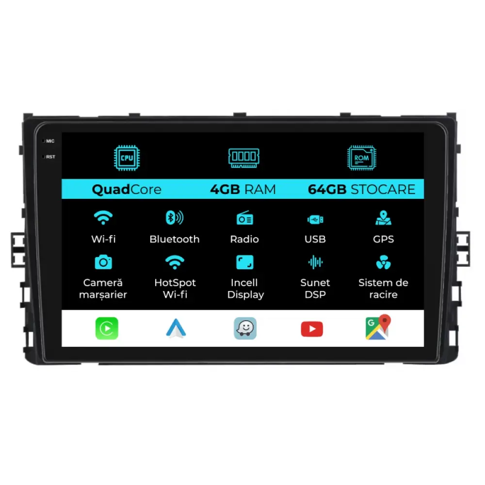 Navigatore Dedicato Touch 9 Pollici Android Auto Carplay per Volkswagen Taigo