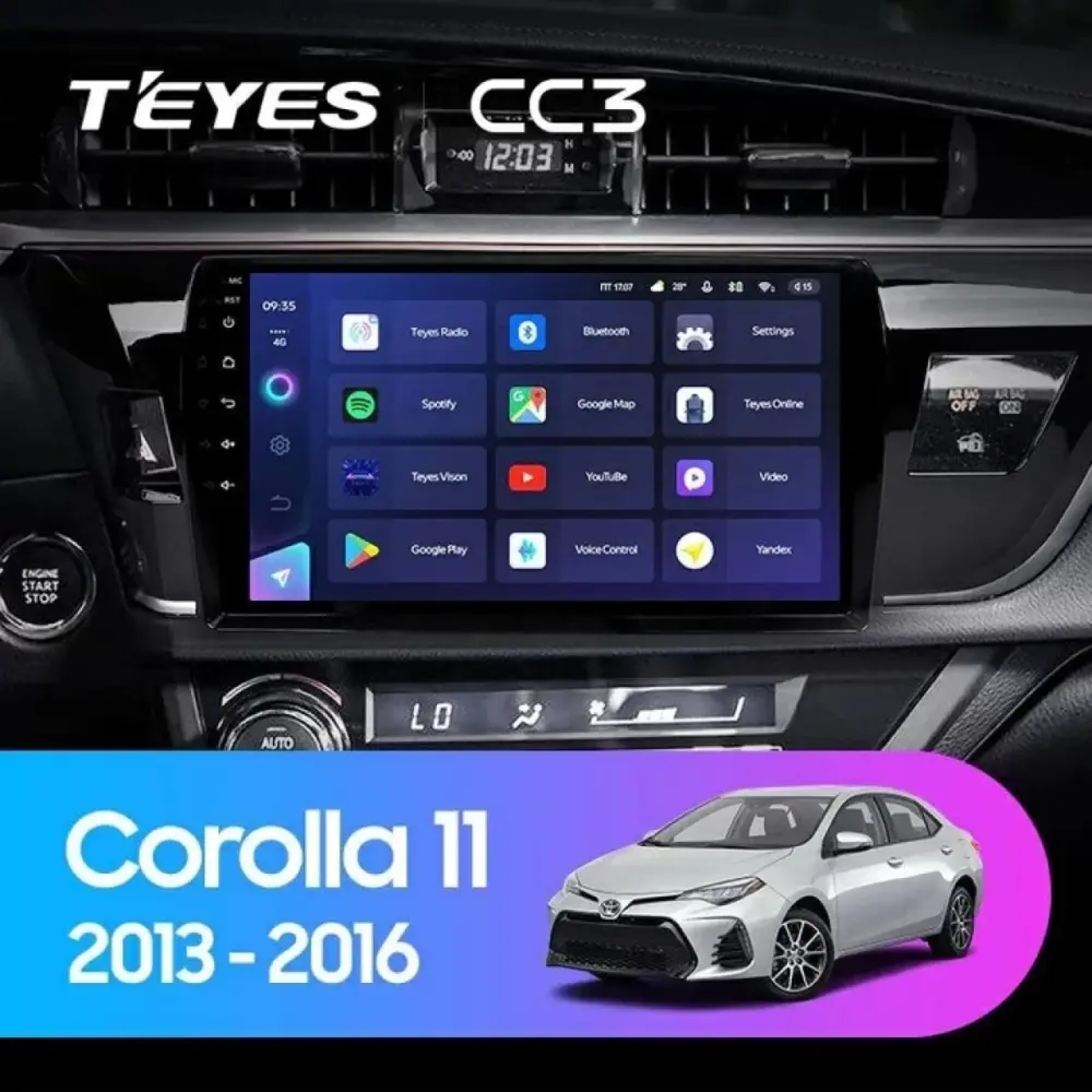 Navigatore Multimediale 10,36 Pollici Android 4G per Toyota Corolla 11 2012-2016
