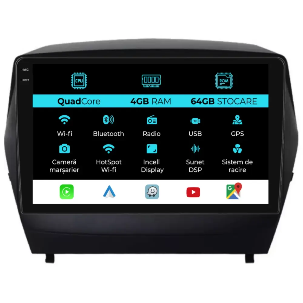Navigatore Quadcore 9 Pollici 4gb 64gb Carplay per Hyundai IX35 2009-2015