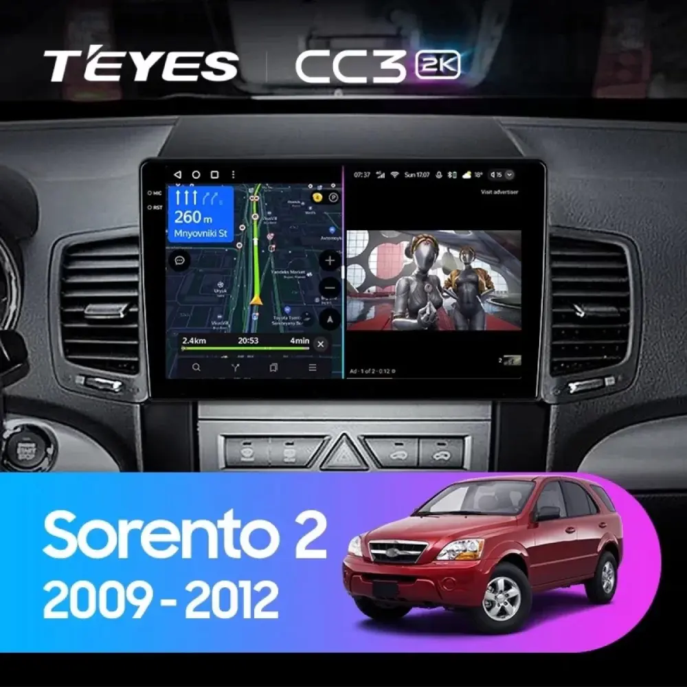 Navigatore Teyes CC3 2K 10.36 Android 4G Bluetooth Kia Sorento 2010-2015
