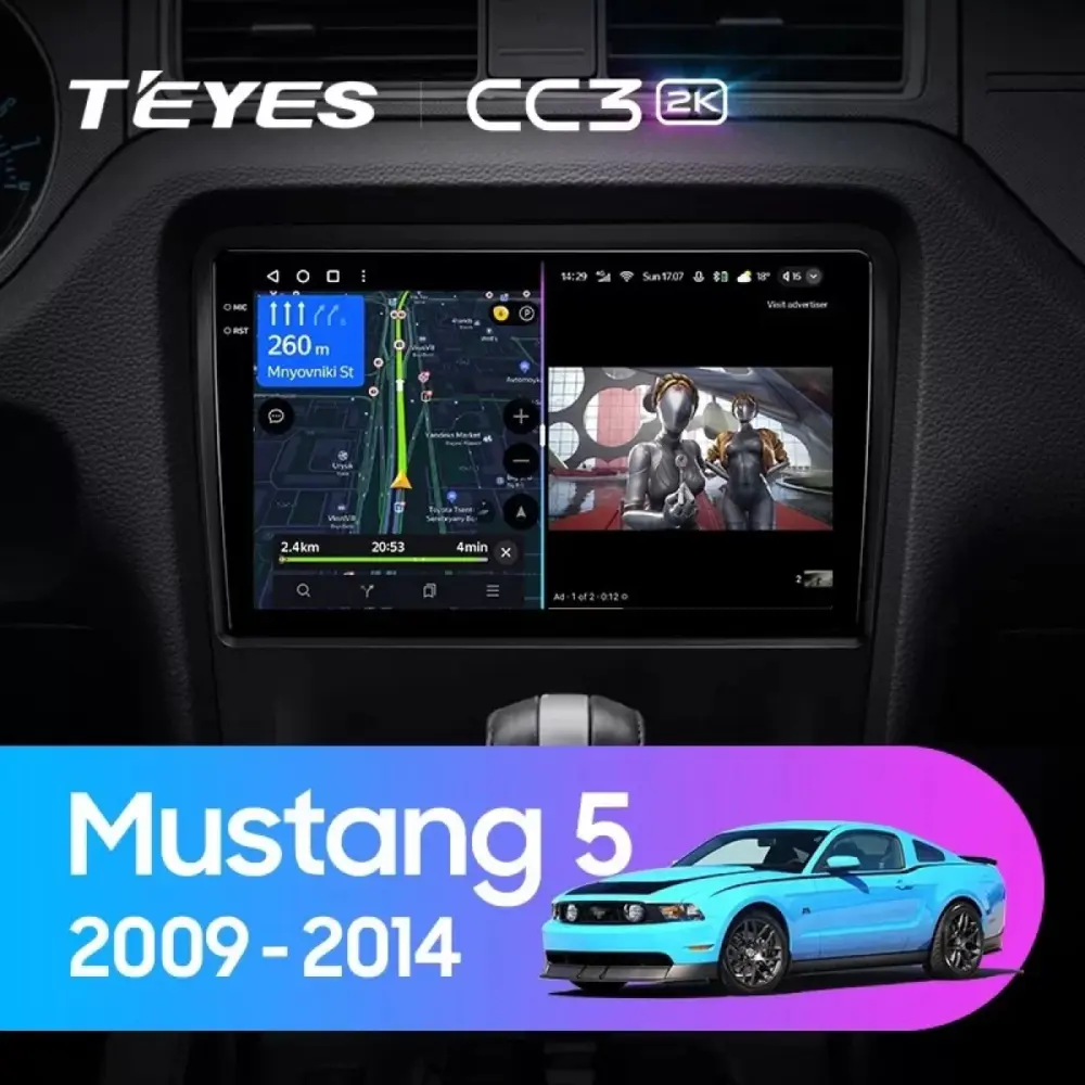 Navigatore Teyes CC3 2K 360 10.36 Android 4G Ford Mustang 5 2005-2014