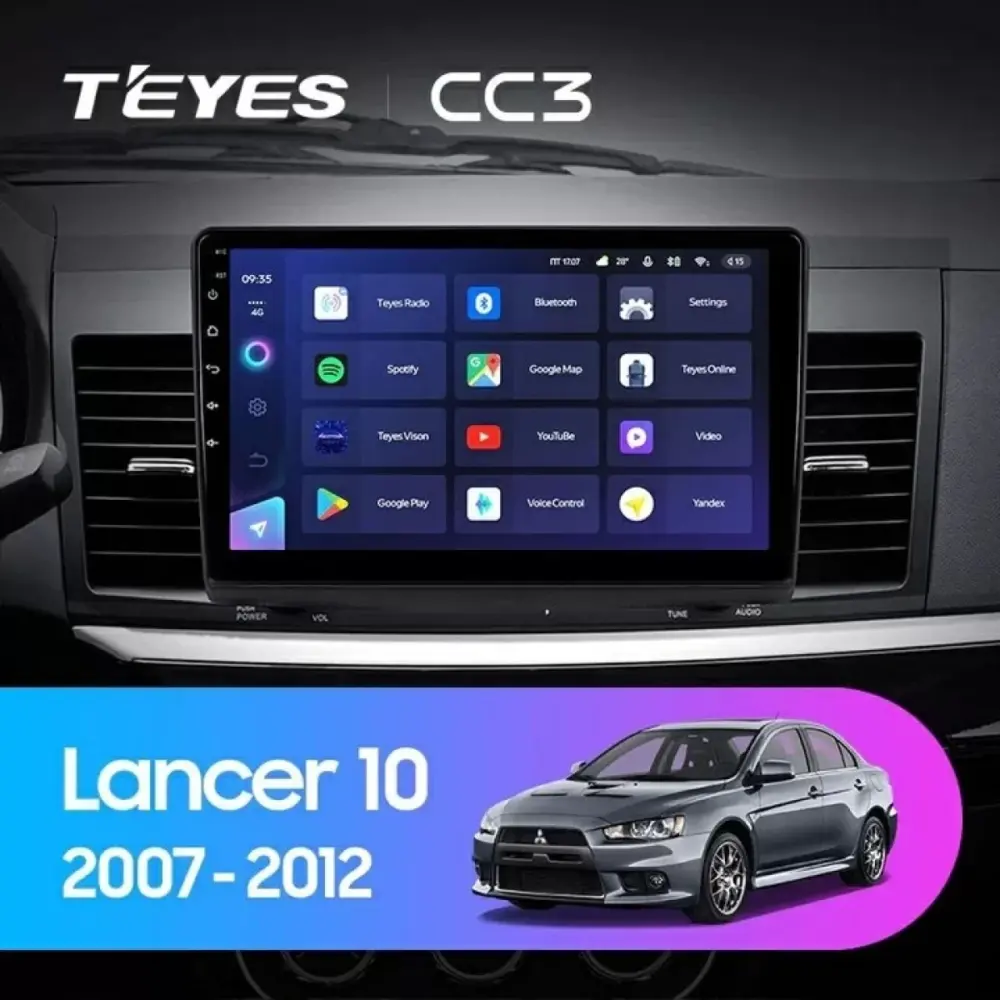 Navigatore Teyes CC3 2K 360 6+128gb Android 10.36 per Mitsubishi Lancer 10