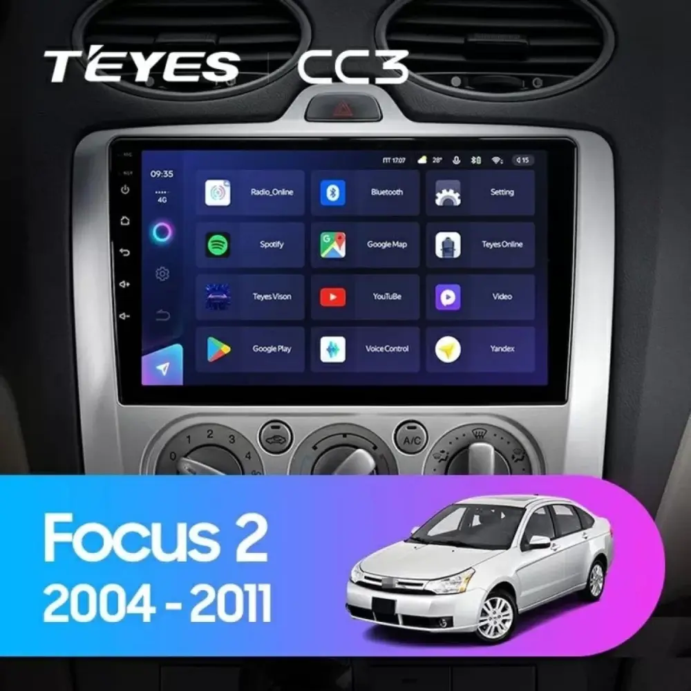 Navigatore Teyes CC3 2K 360 6+128gb Android 4G per Ford Focus 2 2005-2010