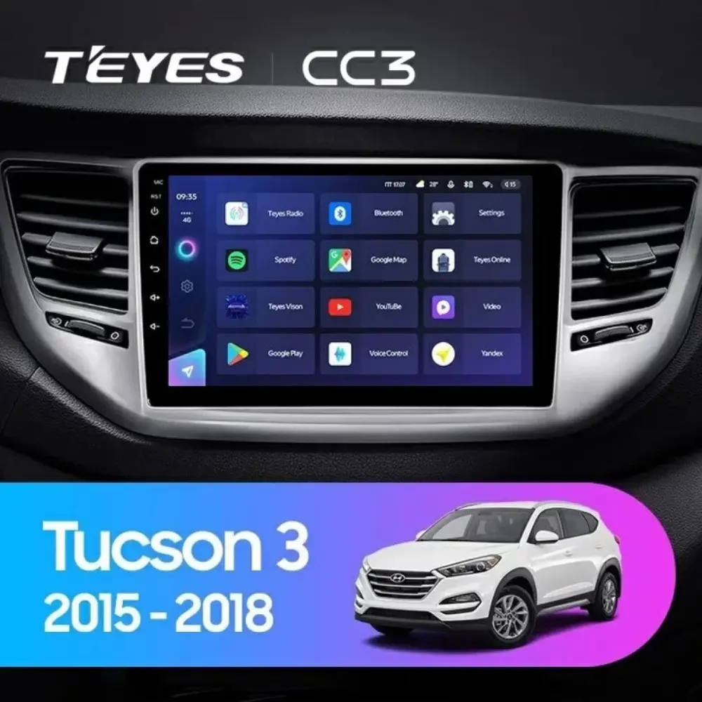 Navigatore Teyes CC3 2K 360 6+128gb Android 4G per Hyundai Tucson 3 2015-2018